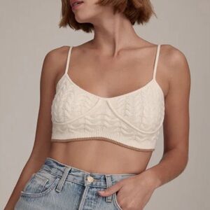 Favorite Daughter The Lauren Knit Bra in Ivory Multi Size XL